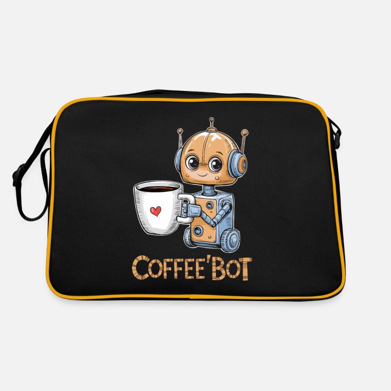 Robot à café mignon avec coeur Sac Retro