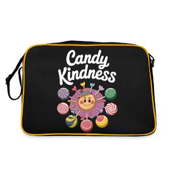 Candy Kindness Smiling Sun Design - Retro Bag - black/gold - Back