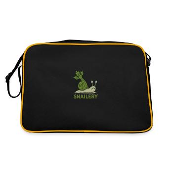 Celery Snail Illustration with Pun - Retro Bag - black/gold - Back