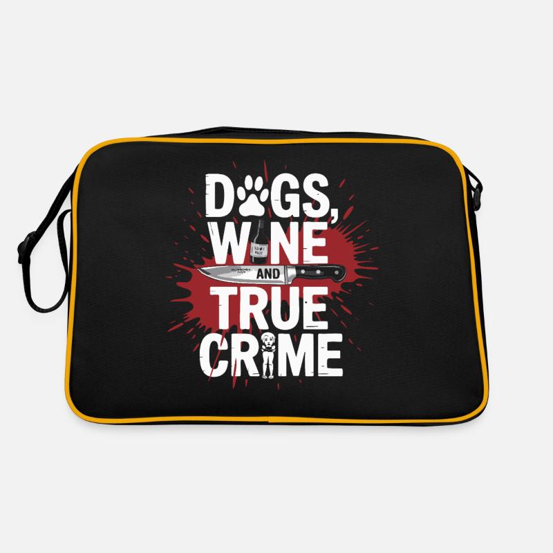 Chiens, vin et true crime – Funny Design Sac Retro