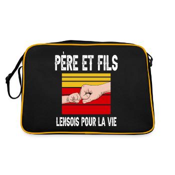père et fils papa lens lensois fête des pères - Sac Retro - noir/or - Dos