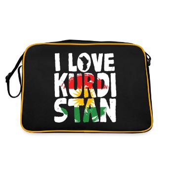I Love Kurdistan, Kurds, Kurds - Retro Bag - black/gold - Back