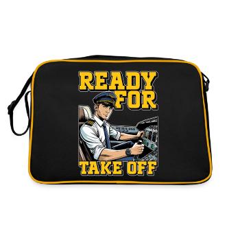 Flight Instructor Ready For Take Off Pilot School - Retro Bag - black/gold - Back