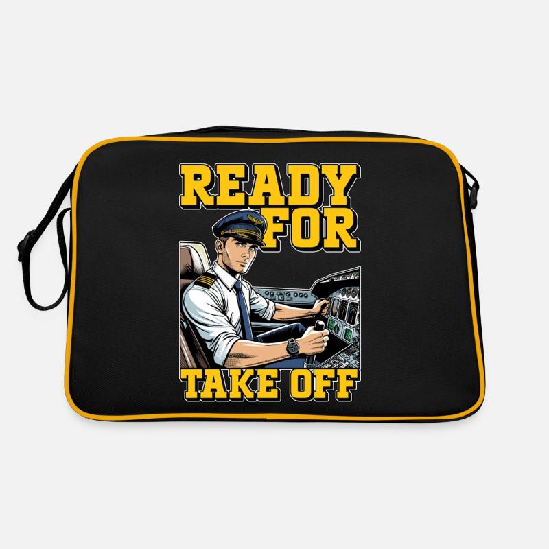 Flight Instructor Ready For Take Off Pilot School Retro Bag