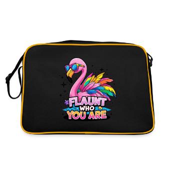 Flamant rose coloré - Soyez fier de ce que vous êtes - Sac Retro - noir/or - Dos