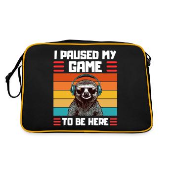 Funny Gaming Sloth Gamer Saying - Retro Bag - black/gold - Back