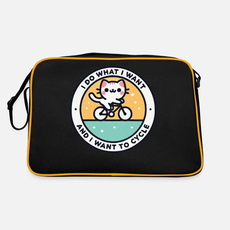 Chat autodéterminé à vélo avec déclaration Sac Retro
