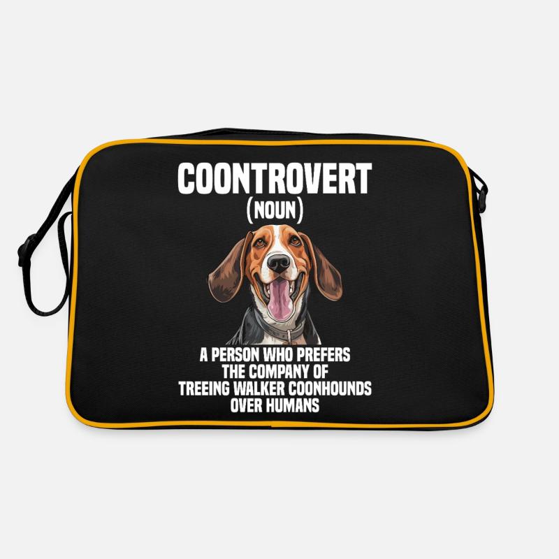 Treeing Walker Coonhound Lover Dog Coontrovert - Retro Bag - black/gold