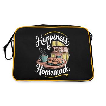 Le bonheur, c’est des biscuits au café de cuisine faits maison - Sac Retro - noir/or - Dos