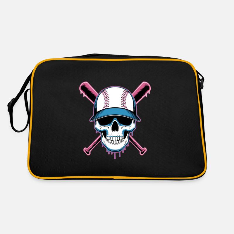 Baseball Skull Baseball Bat Retro Bag