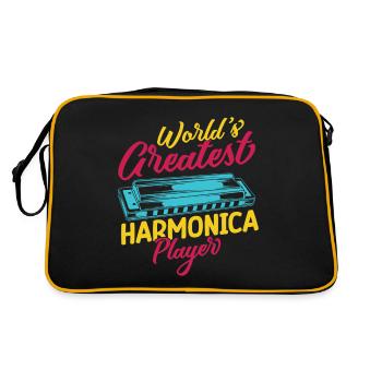 Funny Harmonica Player World ́s Createst Player - Retro Bag - black/gold - Back