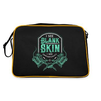 Tattoo Artist I See Blank Skin Tattoo Arts Lover - Retro Tasche - Schwarz/Gold - Hinten