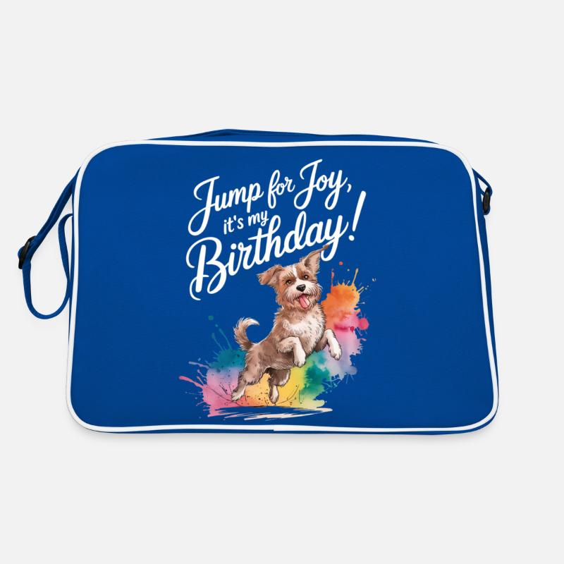 Jump for Joy Anniversaire Chien Design Sac Retro