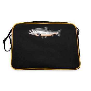 Lachse Lachs - Retro Tasche - Schwarz/Gold - Hinten