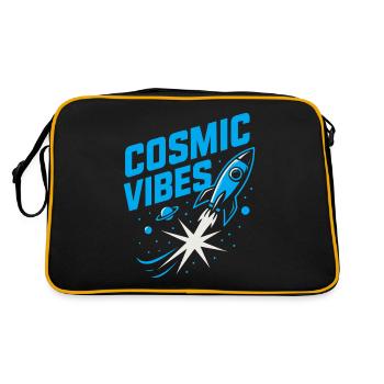 Weltraum-nerd-design Galaxien-erkunder Kosmischer - Retro Tasche - Schwarz/Gold - Hinten