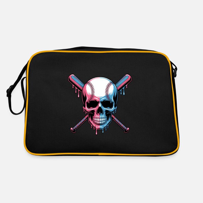 Baseball Skull Batte de Baseball Sac Retro