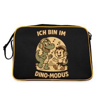 I'm dinosaur lover in dinosaur mode - Retro Bag - black/gold - Back