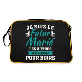 Je suis le futur marié humour cadeau futur marié - Sac Retro - noir/or - Dos