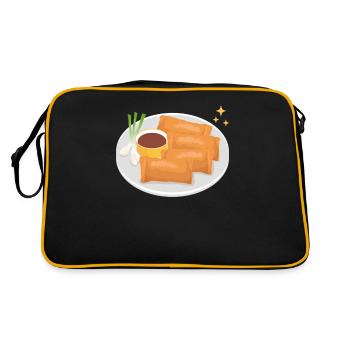 Lumpia Loempia Spring Roll Gift - Retro Bag - black/gold - Back