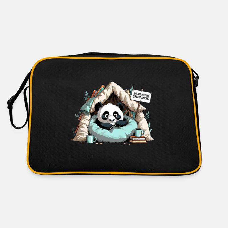 Panda in Reading Cave – Do Not Disturb! Retro Bag