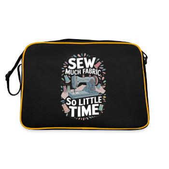 Sew Much Fabric So Little Time Funny Sewing - Retro Bag - black/gold - Back