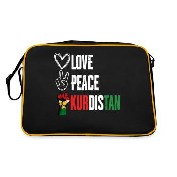 Kurds Kurds Love Peace Kurdistan - Retro Bag - black/gold - Back