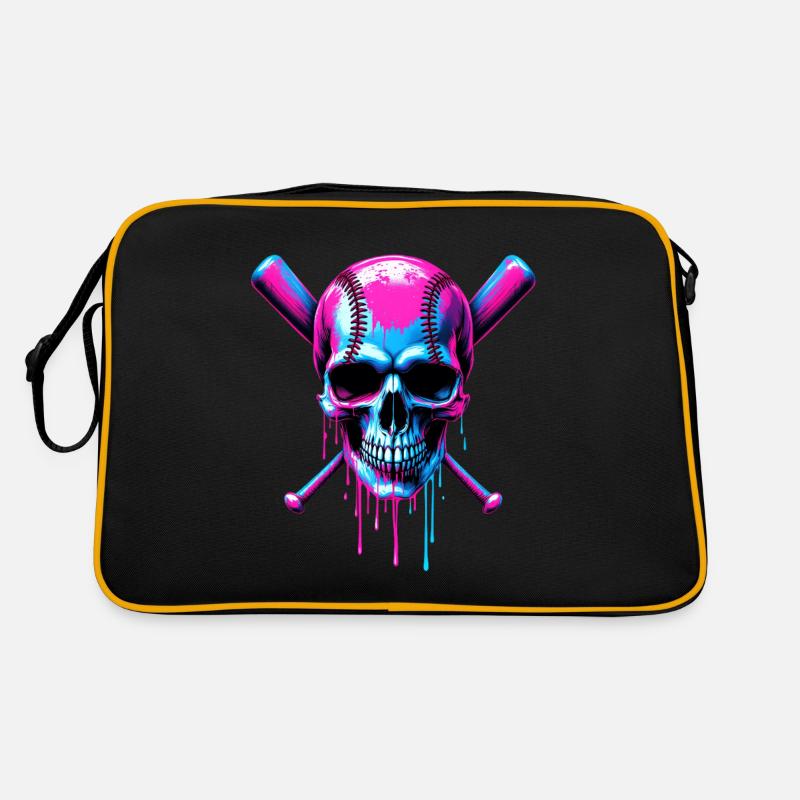 Baseball Skull Baseball Bat Retro Bag