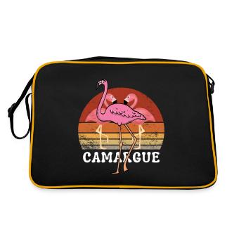 CAMARGUE FLAMANDS ROSES RETRO VINTAGE - Sac Retro - noir/or - Dos