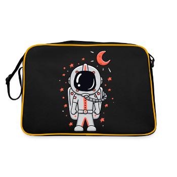 Astronaute mignon avec la lune et les étoiles - Sac Retro - noir/or - Dos
