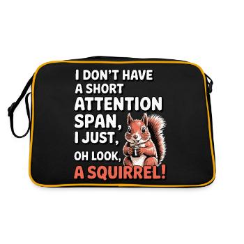 ADHD? Oh look, a squirrel! - Retro Bag - black/gold - Back