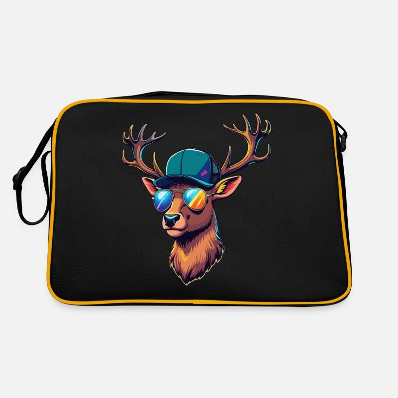 Cool Deer Deer Head Hunter Hunting Wild Forest Retro Bag
