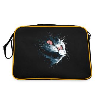 Chat déchiré du Cheshire - Regard de cauchemar sombre - Sac Retro - noir/or - Dos