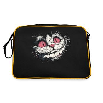 Visage de chat fou du Cheshire - Style artistique sombre - Sac Retro - noir/or - Dos