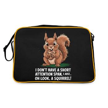 ADHD? Oh look, a squirrel! - Retro Bag - black/gold - Back