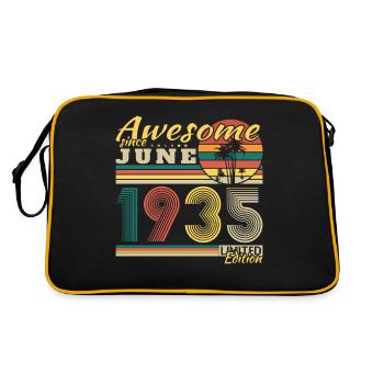 1935 June Vintage Birthday Gift Retro - Retro Bag - black/gold - Back