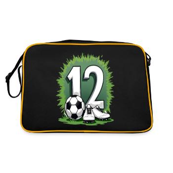 Fußball Geburtstag 12 Jahre Jungen Geschenk - Retro Tasche - Schwarz/Gold - Hinten