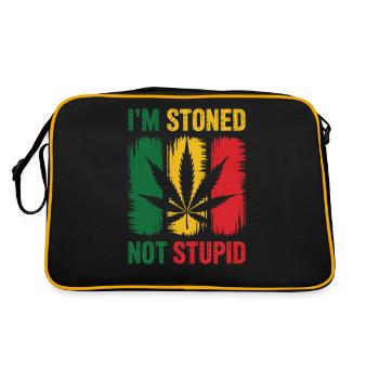 Im stoned not stupid - Retro Tasche - Schwarz/Gold - Hinten