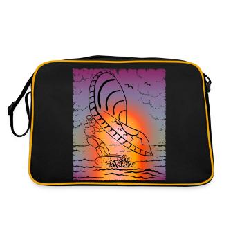 Windsurfing, foil surfing, surfers - Retro Bag - black/gold - Back