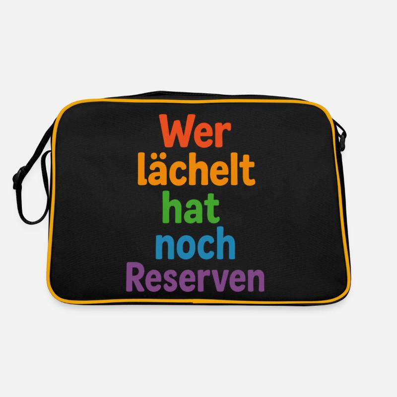 Wer lächelt hat noch Reserven Retro Tasche
