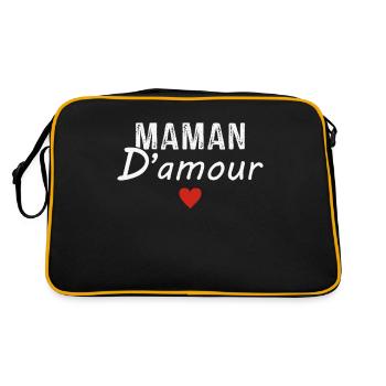 Muttertag Mutter der Liebe - Retro Tasche - Schwarz/Gold - Hinten