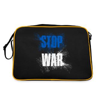 STOP À LA GUERRE – PAS DE GUERRE – PAIX – National Colors Israel - Sac Retro - noir/or - Dos