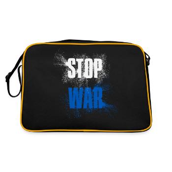 STOP À LA GUERRE – PAS DE GUERRE – PAIX – National Colors Israel - Sac Retro - noir/or - Dos