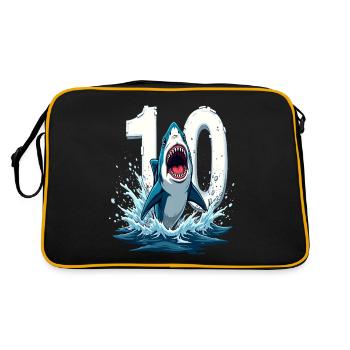 Shark Children's Birthday Ten Years of Adventure - Retro Bag - black/gold - Back