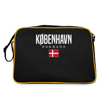 Kopenhagen Dänemark - Retro Tasche - Schwarz/Gold - Hinten