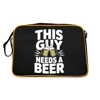 This Guy Needs a Beer - Retro Bag - black/gold - Back