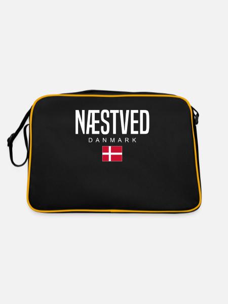 Naestved, Denmark - Retro Bag - black/gold - Back