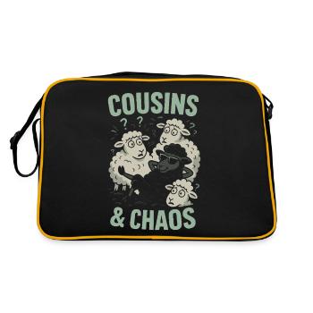 Drôle de mouton noir cousin famille excentrique - Sac Retro - noir/or - Dos