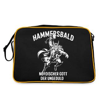 Hammersbald – Nordischer Gott der Ungeduld - Retro Tasche - Schwarz/Gold - Hinten