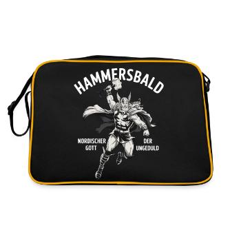 Hammersbald – Nordischer Gott der Ungeduld - Retro Tasche - Schwarz/Gold - Hinten