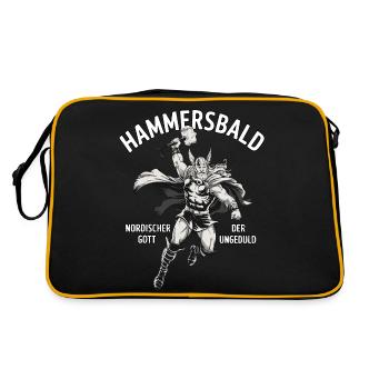 Hammersbald – Nordischer Gott der Ungeduld - Retro Tasche - Schwarz/Gold - Hinten